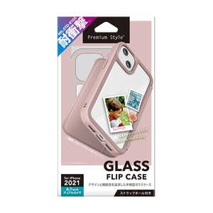 PGA iPhone2021 6.1inch 2眼 ガラスフリップケース ピンク Premium Style PG-21KGF06PK