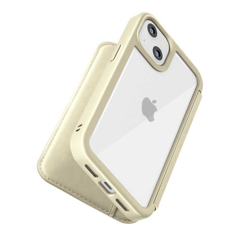 PGA PGA iPhone 13 2眼 ガラスフリップケース キルティング調アイボリー Premium Style PG-21KGF08IV PG-21KGF08IV