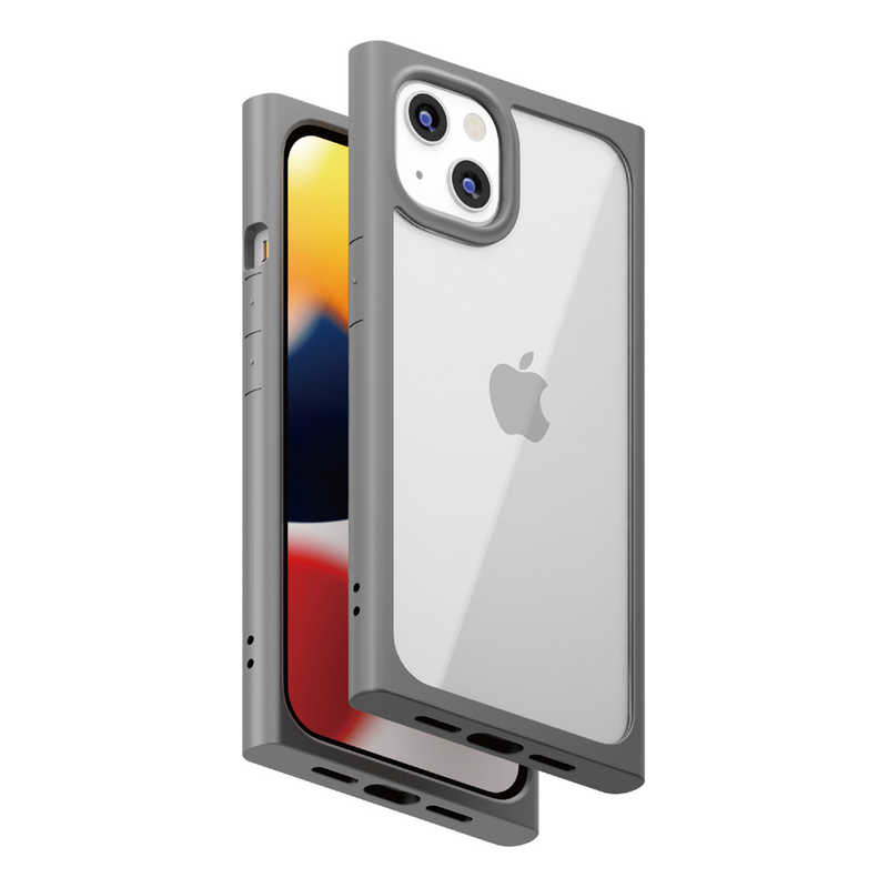 PGA PGA iPhone 13 2眼 ガラスタフケース スクエアタイプ グレー Premium Style PG-21KGT06GY PG-21KGT06GY