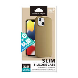 PGA iPhone 13 2眼 抗菌スリムシリコンケース ベージュ Premium Style PG-21KSC03BE