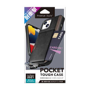 PGA iPhone 13 2眼 ポケット付 ハイブリッドタフケース ブラック Premium Style ブラック PG21KPT04BK