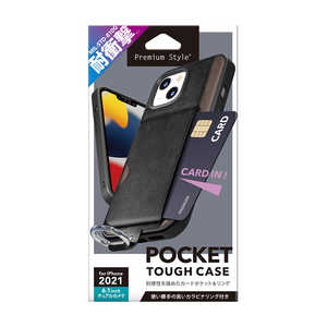 PGA iPhone 13 ポケット付 ハイブリッドタフケース ブラック Premium Style PG-21KPT04BK PGA iPhone 13 ポケット付 ハイブリッドタフケース ブラック Premium Style PG-21KPT04BK