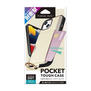 PGA iPhone 13 2眼 ポケット付 ハイブリッドタフケース ベージュ Premium Style PG-21KPT05BE