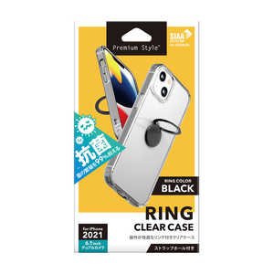 PGA iPhone 13 2眼 リング付 抗菌ハイブリッドケース ブラック Premium Style PG-21KPT06BK