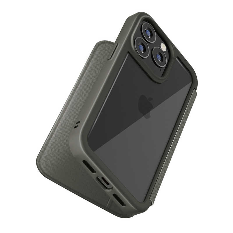PGA PGA iPhone2021 6.1inch 3眼 ガラスフリップケース Premium Style グレー PG-21NGF05GY PG-21NGF05GY