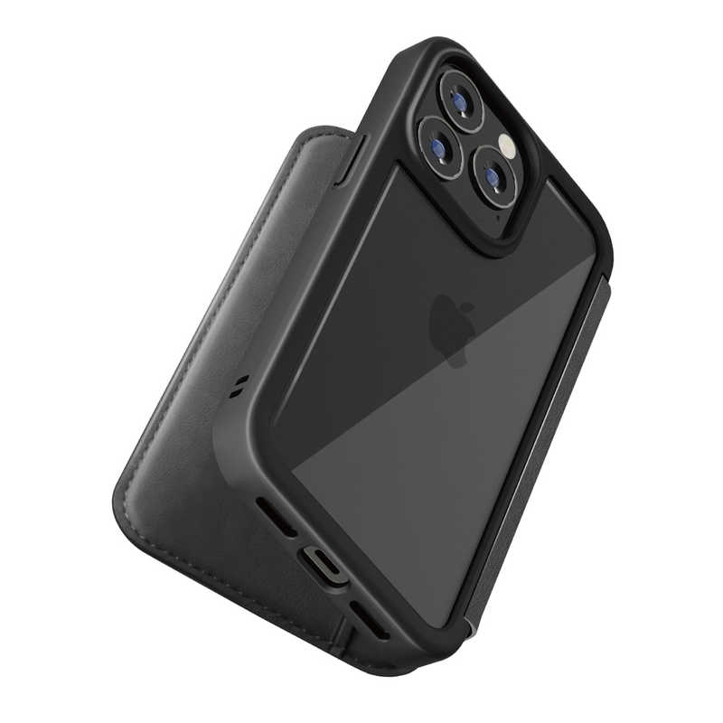 PGA PGA iPhone 13 Pro 3眼 ガラスフリップケース Premium Style キルティング調ブラック PG-21NGF07BK PG-21NGF07BK