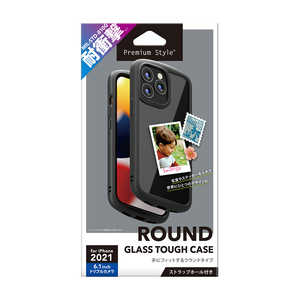 PGA iPhone2021 6.1inch 3眼 ガラスタフケース ラウンドタイプ Premium Style ブラック PG-21NGT01BK