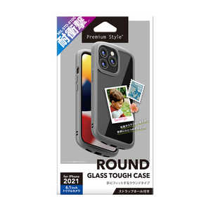 PGA iPhone2021 6.1inch 3眼 ガラスタフケース ラウンドタイプ Premium Style グレー PG-21NGT02GY