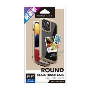 PGA iPhone2021 6.1inch 3眼 ガラスタフケース ラウンドタイプ Premium Style ベージュ PG-21NGT03BE
