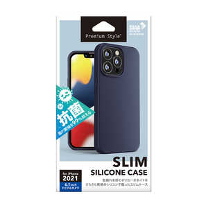 PGA iPhone 13 Pro 3眼 抗菌スリムシリコンケース Premium Style ネイビー PG-21NSC04NV