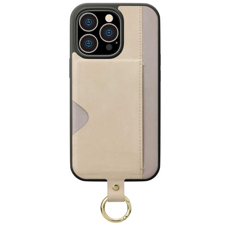 PGA PGA iPhone 13 Pro 3眼 ポケット付 ハイブリッドタフケース Premium Style ベージュ PG-21NPT05BE PG-21NPT05BE