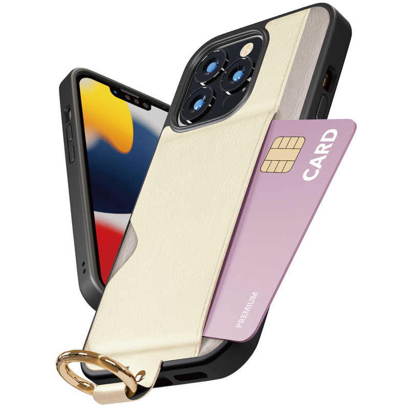 PGA PGA iPhone 13 Pro 3眼 ポケット付 ハイブリッドタフケース Premium Style ベージュ PG-21NPT05BE PG-21NPT05BE