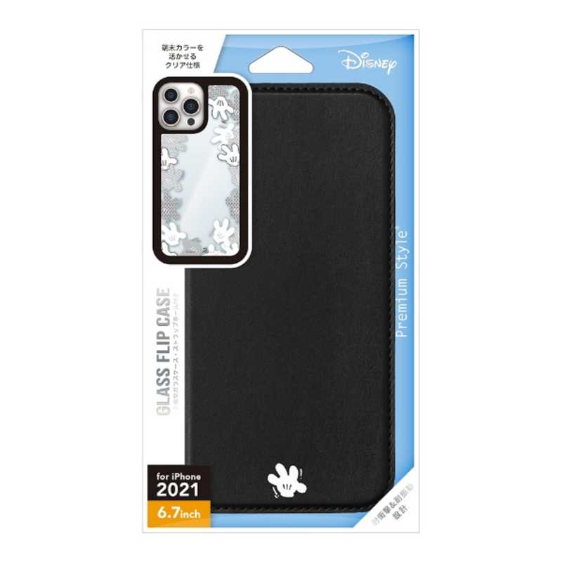 PGA PGA iPhone 13 Pro Max対応 6.7inch ガラスフリップケース Premium Style ミッキーマウス/ブラック PG-DGF21P01MKY PG-DGF21P01MKY