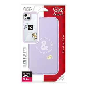 PGA iPhone 13 mini 5.4インチ ガラスフリップケース トムとジェリー/パープル PG-WGF21J01TAJ PGA iPhone 13 mini 5.4インチ ガラスフリップケース トムとジェリー/パープル PG-WGF21J01TAJ