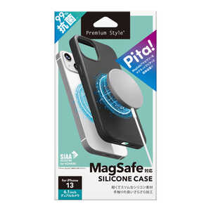 PGA iPhone 13用 MagSafe対応 抗菌スリムシリコンケース ブラック Premium Style  PG-21KMGSC01BK