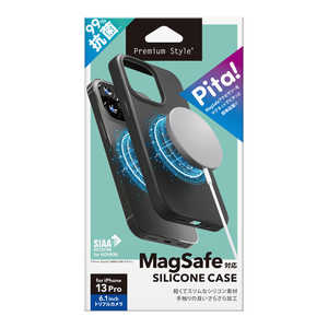 PGA iPhone 13 Pro用 MagSafe対応 抗菌スリムシリコンケース ブラック Premium Style PG-21NMGSC01BK