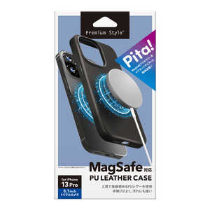 PGA iPhone 13 Pro用 MagSafe対応 PUレザーケース ブラック Premium Style PG-21NMGPU01BK