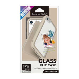 PGA iPhone SE 第3世代 /SE 第2世代 /8/7/6s/6 ガラスフリップケース ベージュ PG-22MGF02BE