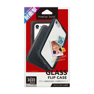 PGA iPhone SE 第3世代/第2世代/8/7専用 ガラスフリップケース カーボン調ブラック PG-22MGF04BK PGA iPhone SE 第3世代/第2世代/8/7専用 ガラスフリップケース カーボン調ブラック PG-22MGF04BK