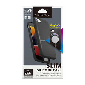 PGA iPhone SE 第3世代/SE 第2世代/8/7MagSafe対応 抗菌スリムシリコンケース ブラック Premium Style PG-22MMGSC01BK