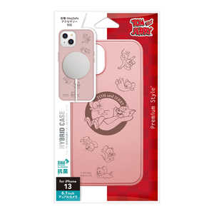 PGA iPhone 13用 MagSafe対応 抗菌ハイブリッドケース トムとジェリー/ピンク Premium Style PG-WMGPT21K02TAJ