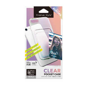 PGA iPhone SE(第3･2世代)/8/7/6s/6用 ポケット付 抗菌TPUケース オーロラ Premium Style オーロラ PG-22MCTP02AR