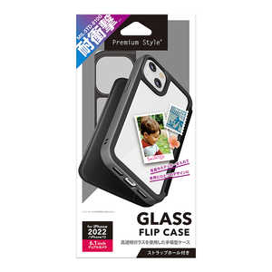 PGA iPhone 14 6.1インチ ガラスフリップケース ブラック Premium Style ブラック PG-22KGF01BK