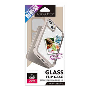 PGA iPhone 14 6.1インチ ガラスフリップケース ベージュ Premium Style ベージュ PG-22KGF02BE