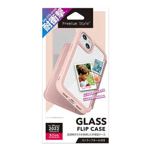 PGA iPhone 14 6.1インチ ガラスフリップケース ピンク Premium Style ピンク PG-22KGF04PK