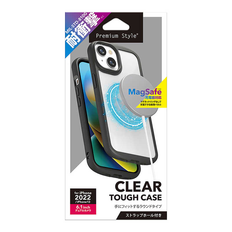 PGA PGA iPhone 14 6.1インチ MagSafe充電器対応 クリアタフケース ブラック Premium Style ブラック PG-22KPT01BK PG-22KPT01BK