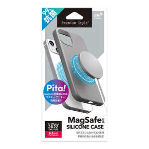 PGA iPhone 14 6.1インチ MagSafe対応 抗菌スリムシリコンケース グレー Premium Style グレー PG-22KMGSC02GY