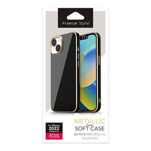 PGA iPhone 14 6.1インチ メタリックフレーム ソフトケース ブラック Premium Style ブラック PG-22KTP03BK