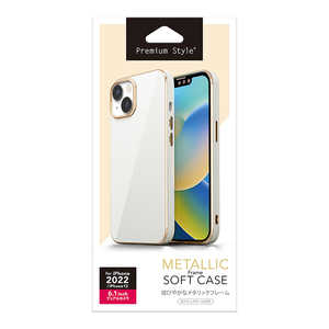 PGA iPhone 14 6.1インチ メタリックフレーム ソフトケース ホワイト Premium Style ホワイト PG-22KTP04WH