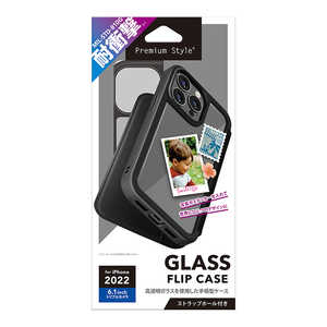 PGA iPhone 14 Pro 6.1インチ ガラスフリップケース [ブラック] Premium Style ブラック PG-22QGF01BK