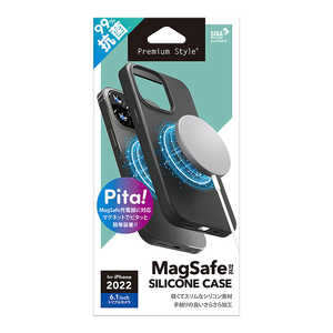 PGA iPhone 14 Pro 6.1インチ MagSafe対応 抗菌スリムシリコンケース [ブラック] Premium Style ブラック PG-22QMGSC01BK