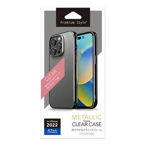 PGA iPhone 14 Pro 6.1インチ メタリックフレーム クリアケース [ブラック] Premium Style ブラック PG-22QTP07BK