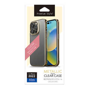 PGA iPhone 14 Pro 6.1インチ メタリックフレーム クリアケース [ゴールド] Premium Style ゴールド PG-22QTP09GD