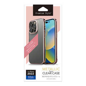 PGA iPhone 14 Pro 6.1インチ メタリックフレーム クリアケース [ローズゴールド] Premium Style ローズゴールド PG-22QTP10PK