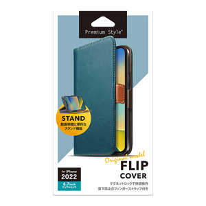 PGA iPhone 14 Plus 6.7インチ フリップカバー ブルー Premium Style ブルー PG-22RFP01BL