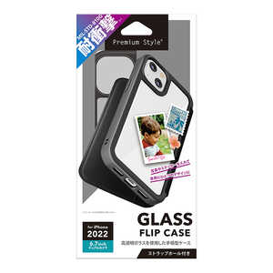 PGA iPhone 14 Plus 6.7インチ ガラスフリップケース ブラック Premium Style ブラック PG-22RGF01BK
