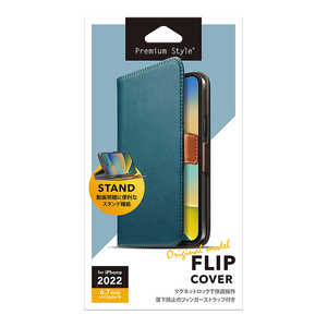 PGA iPhone 14 Pro Max 6.7インチ フリップカバー [ブルー] Premium Style ブルー PG-22SFP01BL