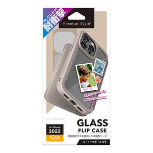 PGA iPhone 14 Pro Max 6.7インチ ガラスフリップケース [ベージュ] Premium Style ベージュ PG-22SGF02BE