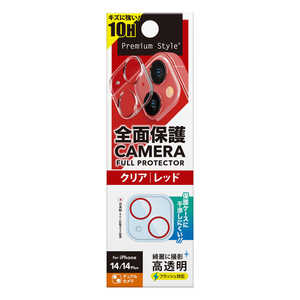 PGA iPhone 14/14 Plus用 カメラフルプロテクター クリア/レッド Premium Style クリア/レッド PG22RCLG12RD