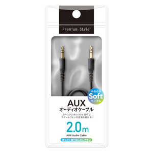 PGA 3.5mmƥ쥪ߥ˥ץ饰 AUXǥ֥ 餫 2m Premium Style ֥å PG-AUXY20M11BK