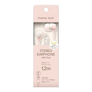 PGA Type-Cコネクタ ステレオイヤホン カナルタイプ Premium Style ピンク PG-SECE3PK1 PGA Type-Cコネクタ ステレオイヤホン カナルタイプ Premium Style ピンク PG-SECE3PK1