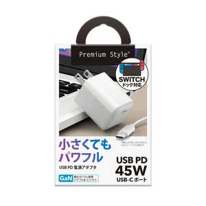 PGA USB PD 45W USB-C Ÿץ Premium Style GaN(ⲽꥦ) ѡ ۥ磻 PG-PD45AD02WH