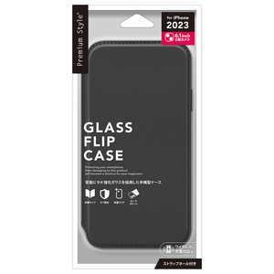 PGA iPhone 15(6.1インチ) ガラスフリップケース Premium Style ブラック PG-23AGF01BK PGA iPhone 15(6.1インチ) ガラスフリップケース Premium Style ブラック PG-23AGF01BK