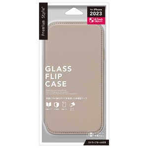 PGA iPhone 15(6.1インチ) ガラスフリップケース Premium Style ベージュ PG-23AGF02BE PGA iPhone 15(6.1インチ) ガラスフリップケース Premium Style ベージュ PG-23AGF02BE