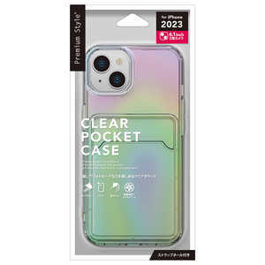 PGA iPhone 15(6.1インチ) クリアポケットケース Premium Style オーロラ PG-23ACTP02AR