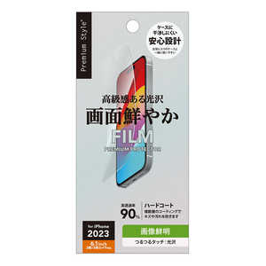 PGA iPhone 15(6.1C`)/iPhone 15 Pro(6.1C`) tیtB mn Premium Style 摜N PG-23AHD01